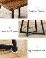 LITTLE TREE 31.5 Inches Small Dining Table for 4, Square Dinner Table for Small Space, Dining Room Tables, Rustic Brown Wooden Kitchen Table with Metal Legs, Modern Leisure Cafe Table for Apartment LITTLE TREE