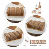 Jotboom Acacia Wine Racks Countertop,Wooden 6 Bottle Wine Rack,Wine Bottle Holder for Inside Cabinet,Small Tabletop Wine Holder Stand for Home Décor,Bar,Party Jotboom