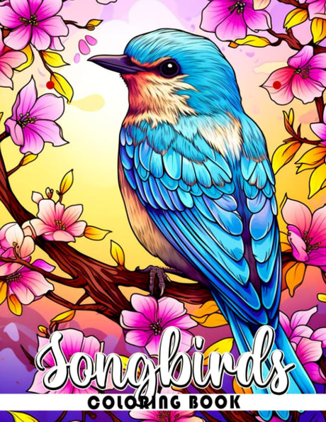 Songbirds Coloring Book: Fun And Easy Coloring Pages In Cute Style For All Ages To Relax And Unwind Majosta