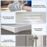 Outsunny 4' x 7.7' Metal Outdoor Storage Shed, Lean to Storage Shed, Garden Tool Storage House with Lockable Door and 2 Air Vents for Backyard, Patio, Lawn, Light Gray Outsunny