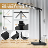 CHARYJOD Dimmable LED Desk Lamp with USB Charging Port, 50 Lighting Modes Dual Swing Arm Architect Table Lamp Light Desk Lamp for Home Office Dorm Piano Nail CHARYJOD