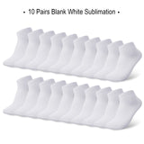10 Pairs Blank White Sublimation Socks Printable Athletic Crew Sock (20 cm Long) Syhood