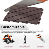 VANCASTLE Interlocking Floor Tiles, 12" x 12" Outdoor Flooring，All-Weather Waterproof Deck Tiles for Patio/Poolside/Garage/Gym, 1 Sq Ft Coverage per Tile, Easy to Install, Dark Brown/9 Pack VANCASTLE