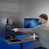 VIVO Clamp-on 13 inch Above or Below Desk 2-Tier Shelving Unit for Table Accessories, Gaming Devices, and More, Storage Tray, Desktop Organizer, Black, STAND-SHELF2C VIVO