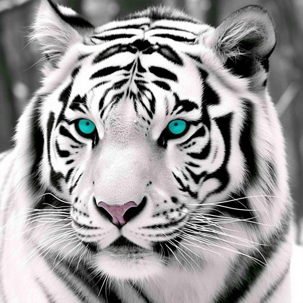 Bimkole 5D Diamond Painting Kits Blue-Eyed White Tiger, Full Drill Animals DIY Rhinestone Embroidery Set Paint with Diamonds Art by Number Kits Cross Stitch Home Wall Craft Decoration 12X12 inch Bimkole