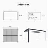 PURPLE LEAF Louvered Pergola 12' x 14' Outdoor Aluminum Pergola with Hidden Drainage System and White Adjustable Sun Shade Roof Patio Hardtop Large Pergolas for Patio Dining Backyard Deck PURPLE LEAF