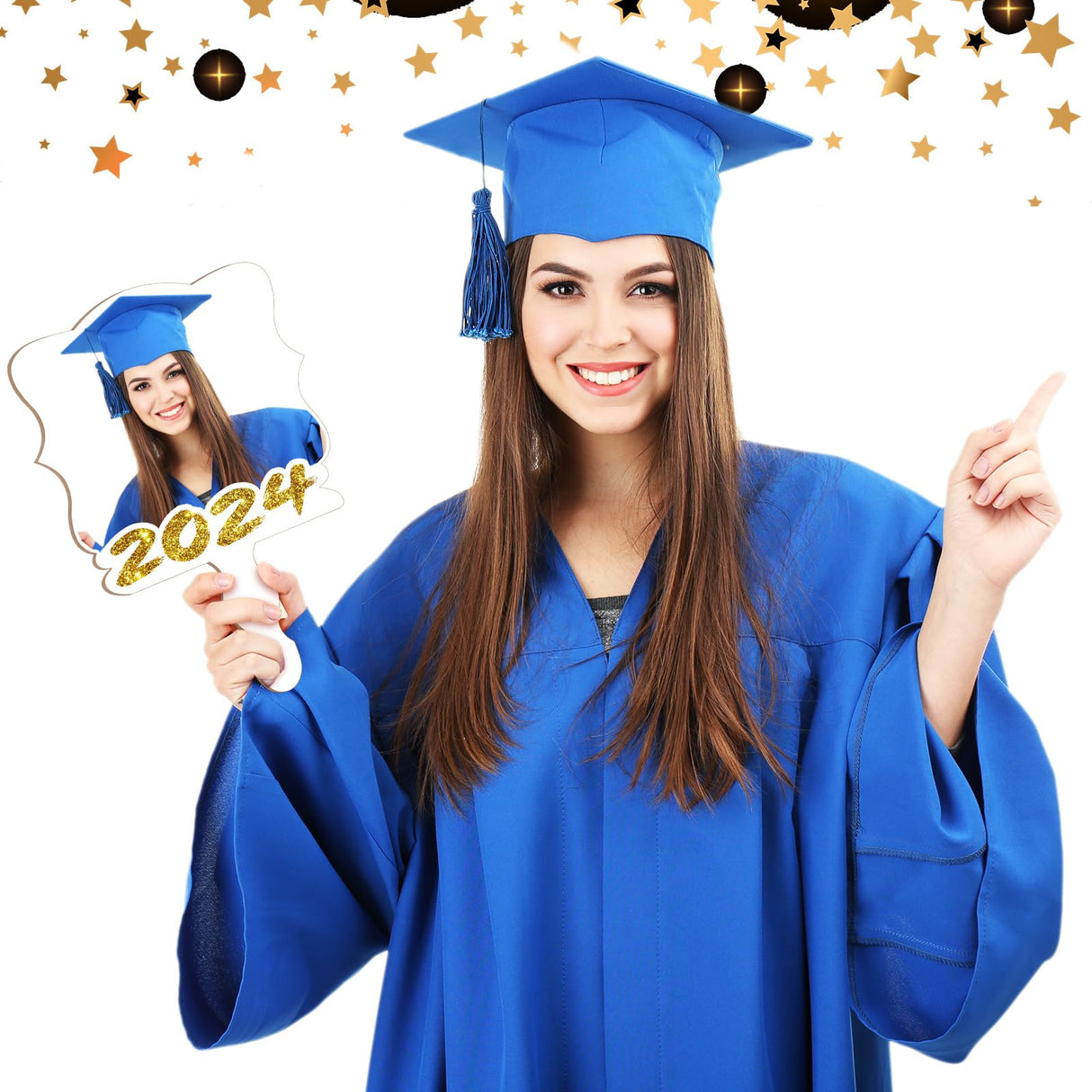 Anglechic 12 Pcs Christmas DIY Sublimation Blanks Paddle Fan 2024 Hand Fans Wood Photo Frame for Wedding Class School Sports Competitions Xmas Party Memorial Anglechic