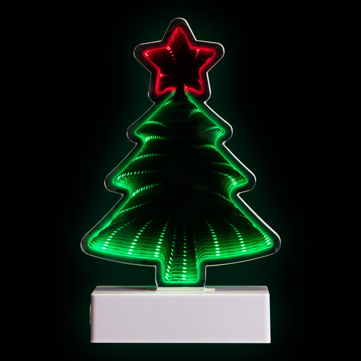 Northlight LED 3D Christmas Tree Infinity Mirror - 8" Northlight