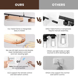 Glimchase 43.3" Linear Island Lights for Kitchen, 32W Wood Chandeliers for Dining Room, LED Rustic Dimmable Lighting Fixture for Farmhouse, 4-Light Pendant Lights for Kitchen Island Over Table Glimchase