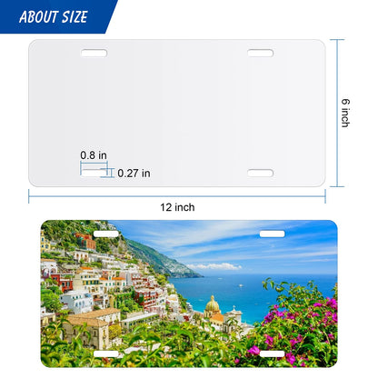 4Pcs Blank Windspeed Sublimation license plate Car Blank for Sublimation, Halloween Christmas car Decoration (White)