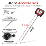 BOMATA Candy Thermometer with Pot Clip, Instant Read Cooking Thermometer with 8" Long Probe, Rotating Display, for Candy Making, Food, Candle Making, Liquids, Water, Baking, Sugar, Grilling. Black BOMATA