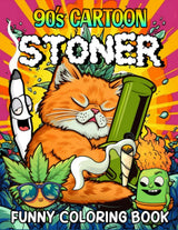 90s Cartoon Stoner Funny Coloring Book: 40+ Stoner Trippy Psychedelic Colouring Pages (Stress-relieving & Relaxing), Great Idea Gift For Cartoon Fan WoodArtSupply