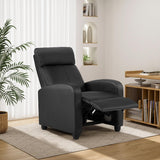BestMassage | Recliner Chair | No Massage Function | Leather Black | with Lumbar Support, Adjustable Push Back, Wide Armrests, Footrest & Padded Seat | Easy Assembly | for Living Room, Home Theatre BestMassage