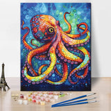 TISHIRON DIY Paint by Number Colorful Octopus, Paint by Numbers for Adults, Abstract Adult Paint by Numbers, Kids on Canvas Wall Art, Paint by Numbers for Adults Beginner, 16x20 inch TISHIRON