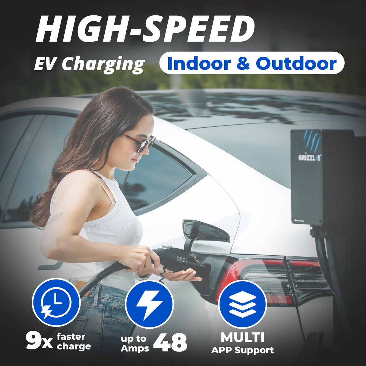 Grizzl-E 48A Ultimate Level 2 Fastest 48A Electric Vehicle (EV) Charger, UL Tested and Certified, Metal Case, Indoor/Outdoor Electric Car Fast Charging Station, Hardwired, Ultra Edition, J1772 Grizzl-E