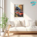 KEYIFA Sports Car Diamond Art Kits for Adults, DIY Diamond Painting Pickup Truck, Round Full Drill, 5D Barn Diamonds Dots Mosaic Painting, Gem Arts Craft for Home Wall Decor Gifts, 30x40cm KEYIFA