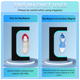 Levitating Sneaker Display, Magnetic Floating Shoe Display Stand with 360° Auto Rotation & LED Light, Levitation Sneaker Holder Rack for Shoes Collector/Advertising Exhibition/Home Decoration, Black WHDPETS