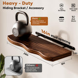 Avytronx Floating Shelves for Wall, 24 inch Rustic Wooden Floating Shelves, Wall-Mounted Floating Bookshelf, Hanging Shelves with Unique Natural Grain for Living Room, Bedroom, Kitchen (Walnut Color) Avytronx