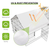 NUGRIART Metal Chicken Coop 86"×40"×40" Chicken Run with Waterproof Cover Portable Poultry Cage Walk in Hen House Outdoor Backyard Farm Animal Enclosure Crate Pet Playpen Exercise Pen for Rabbit Duck NUGRIART