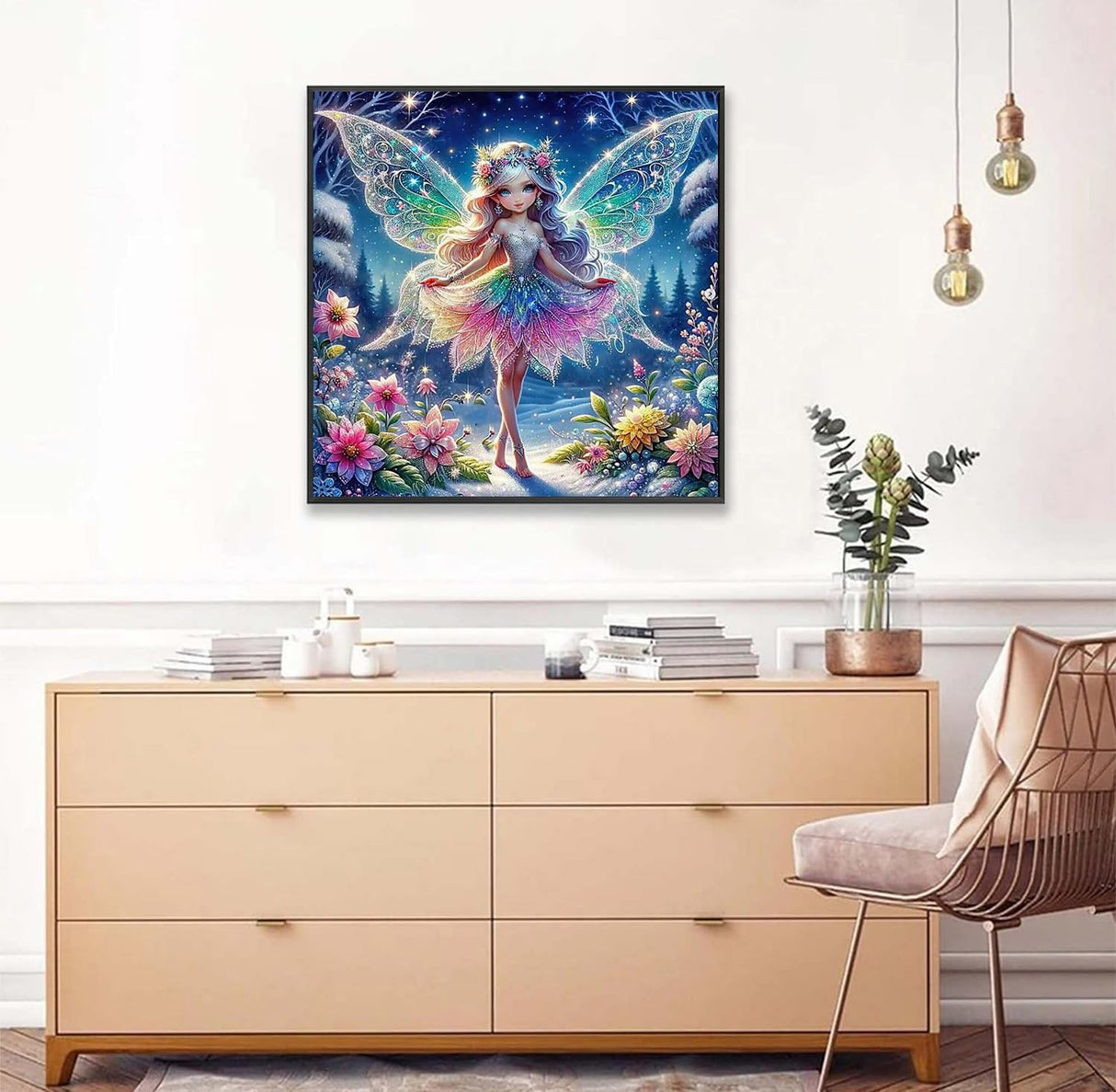 Axquilon Diamond Art Kits for Adults-Round Full Drill 5D Fairy Diamond Painting Kits for Adults Beginners Paint by Diamonds Pictures Girls Gem Art Painting Kits DIY Crafts Kits 14x14inch Axquilon