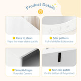 Curipeer White 3-Shelf Kids Bookshelf with 5 Cube Units and Star Pattern Toy Organizer for Playroom and Nursery Curipeer