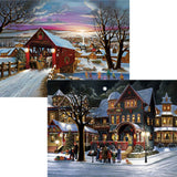 Bits and Pieces – Value Set of Two 500 Piece Jigsaw Puzzles for Adults – The Joys of Christmas, Winter Holiday Jigsaw Puzzles by Artist H. Hargrove, Completed Puzzle Size: 18" x 24" Bits and Pieces