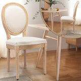 SoarTalent Upholstered Dining Chairs Set of 2 French Country Oval Fabric Back Kitchen Side Chair with Wood Legs for Dining Room, Kitchen, Restaurant(Beige-Fabric) SoarTalent