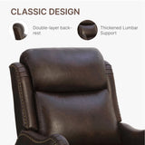KISLOT Leather Pushback Recliner Faux Armchair with Rivet Decoration Single Sofa Accent Chair for Living Room Bedroom KISLOT