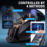 HealthRelife 4D Massage Chair Full Body Zero Gravity Recliner - 55“ SL-Track,15 Auto Modes,11 Massage Technique,40 Airbags Massage,with Yoga Stretch,APP Control,Shiatsu Foot Massage(Black) HealthRelife