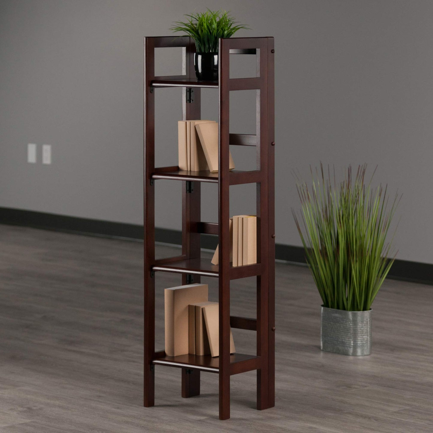 Winsome Wood Terry Shelving, Walnut - WoodArtSupply