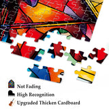 Stained Glass Music Puzzle for Adults 1000 Pieces, Colorful Art Jigsaw Puzzle, Piano Violin Puzzle BBOLDIN