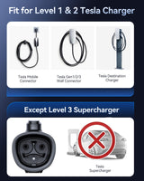 2025 Ecogenix Tesla to J1772 Charging Adapter (Max 80A, 240V) J1772 EVs Adapter to Tesla Charger, Adapter Compatible with Tesla High Powered Connectors, Destination Chargers, Mobile Connectors (Black) Ecogenix