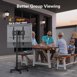 Perlegear Rolling TV Stand for 23-60 Inch LCD LED OLED 4K Smart TVs Holds up to 88lbs, Mobile TV Stand with Height Adjustable, Tilting TV Cart with Locking Wheels Max VESA 400x400mm, PGTVMC16 Perlegear