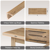 Tribesigns 79" Dining Table for 6-8 People, Farmhouse Extra Long Kitchen Table, Rectangular Wooden Dinner Table for Kitchen, Dining Room, Living Room, Natural Oak Tribesigns