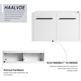 60" Bathroom Vanity without Sink, 60 Inch Floating Bathroom Vanity Cabinet, Wall Mounted Vanity without Top, Modern Bathroom Vanity with 4 Soft-Closing Doors, Large Bathroom Vanity Storage Cabinet HAALVDE