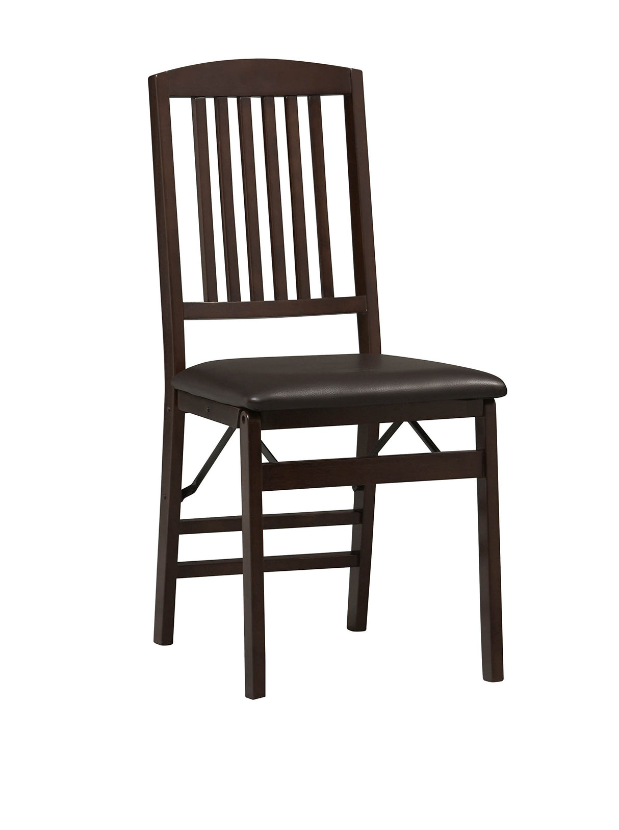 Linon Triena Mission Back Set of 2 Folding Chair, 17" w x 20" d x 36" h, Brown Linon
