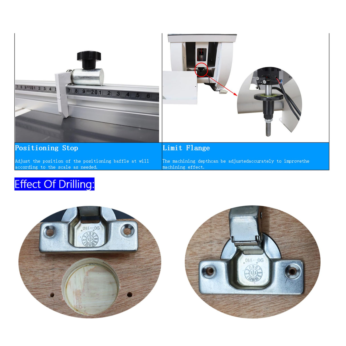 BREVELTION 110V Pneumatic Hinge Machine Woodworking Hinge Drilling Machine for Drilling Processing of Cabinets Wardrobes 45-9.5 Combined Drill 1.5KW BREVELTION