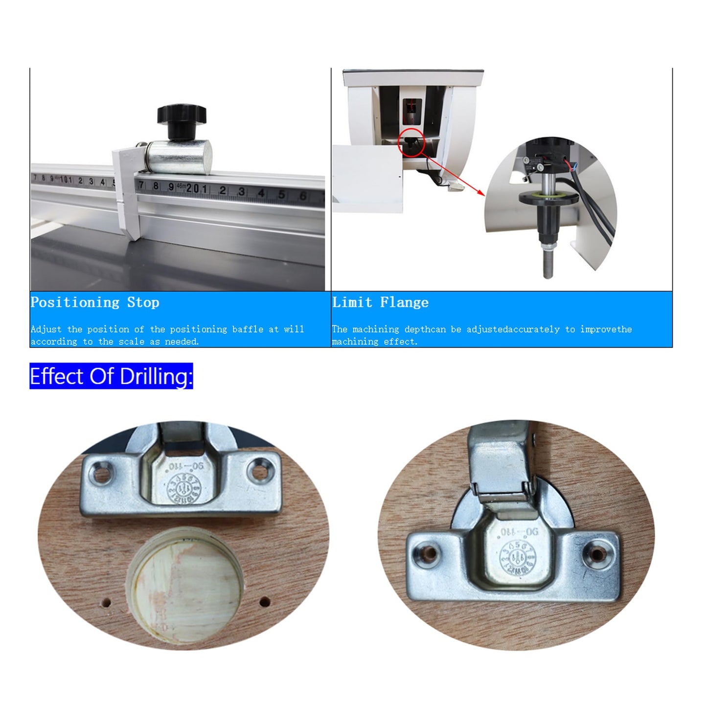 BREVELTION 110V Pneumatic Hinge Machine Woodworking Hinge Drilling Machine for Drilling Processing of Cabinets Wardrobes 45-9.5 Combined Drill 1.5KW - WoodArtSupply