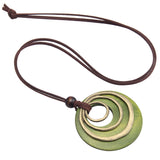 joymiao Leather Necklaces for Women Boho Leather Necklace Long Wooden Neckalce Circle Vintage Necklace Wooden Pendant Long Necklaces joymiao