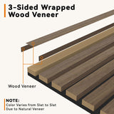 Upick Foldable Acoustic Wall Panels, 4 Pack 48" x 12.6" MDF Slat Wood Panels for Wall, Sound Absorbing Wall Panels for Interior Wall Decor, Walnut Upick