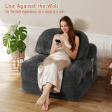 Vellorise Folding Sofa Bed, Convertible Sleeper Chair with Back Support and Pillow Futon, Foldable Couch for Living Room/Guest Use/Home Office, Foldable Chair Bed for Adults, Dark Gray Vellorise