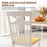 Giantex Wooden Dining Chairs Set of 4, Kitchen Chairs w/Rubber Wood Frame, High & Curved Slatted Backrest, Modern Armless Chairs, Farmhouse Accent Side Chairs for Dining Room Living Room Giantex