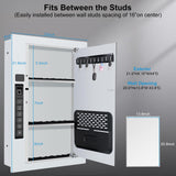 Wall Safe,Hidden Gun Safe Between Wall Studs with Battery Display&Type-C Port, with Document Organizer/Removable shelves/Key hook–Protect Valuables,Handgun, Jewelry, Documents,Cash (Digital Keypad) LANGGER V