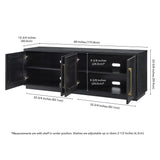 Henn&Hart Tillman Rectangular TV Stand for TV's up to 80" in Black Grain Henn&Hart