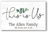 This is Us Sign Solid Wood Personalized Family Farmhouse Decor Wall Art - 16.5” x 10.5” Broad Bay