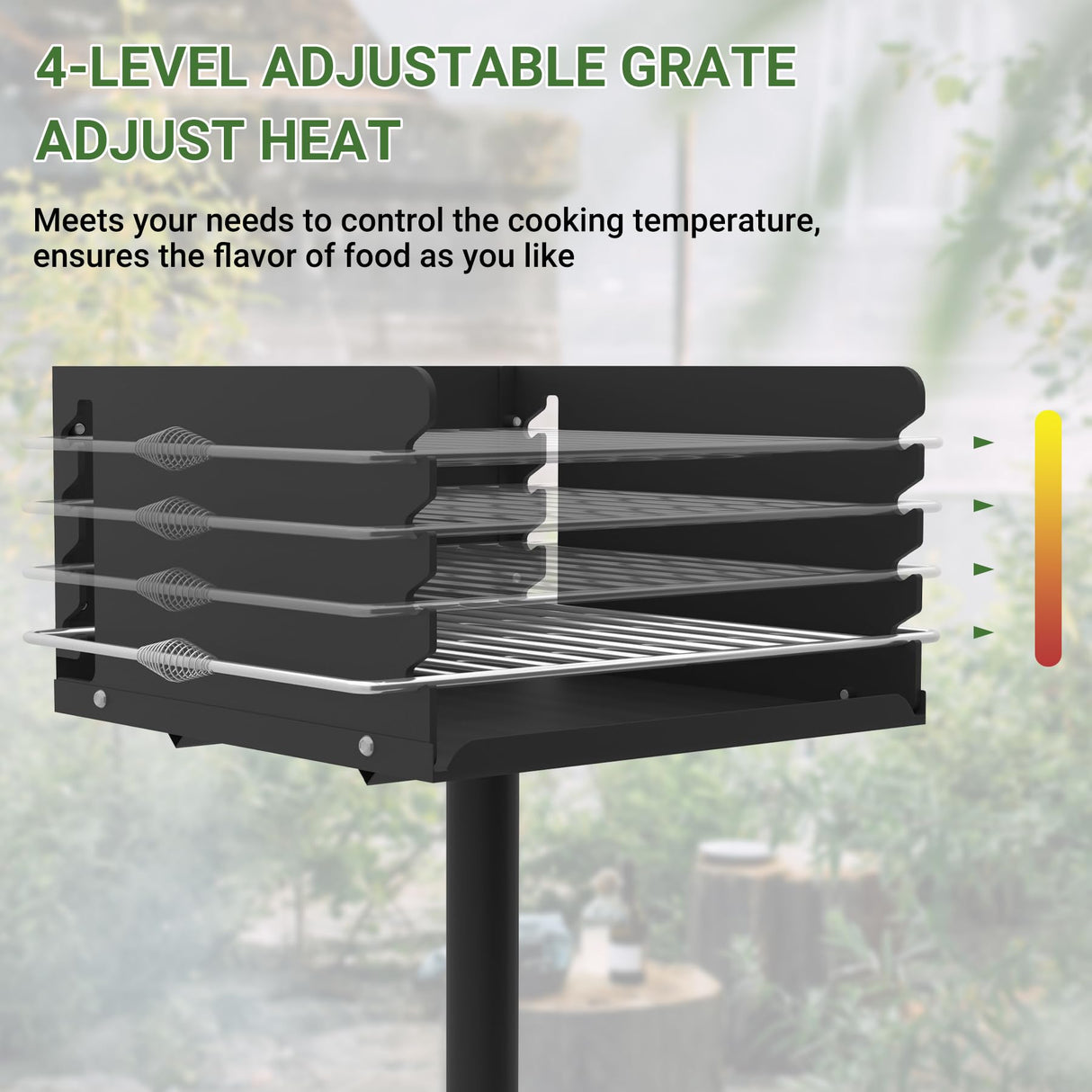 Toriexon Park Grill with Stainless Steel Cooking Grate, Heavy Duty Park Style Charcoal Grill with Grill Cover, Outdoor Park Grill for Backyard, Camping, 16'' L x 16'' W x 8'' H Toriexon