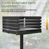 Toriexon Park Grill with Stainless Steel Cooking Grate, Heavy Duty Park Style Charcoal Grill with Grill Cover, Outdoor Park Grill for Backyard, Camping, 16'' L x 16'' W x 8'' H Toriexon