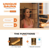 BNEHS Infrared Sauna, 1-2 Person Home Sauna with 10 Minutes Warm-up Heater Tube& Carbon Panels, Personal Sauna for Home with Door Handle to Hold Cell Phones and IPad, Panoramic Tempered Glass BNEHS