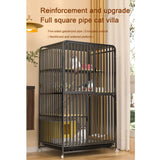 Cat Cage Indoor, Full Square Tube Cat Villa, Small Animal Indoor Detachable Metal Cage, Reinforcement and Widening Platform(White,71x55x127cm) FLQYJJDP