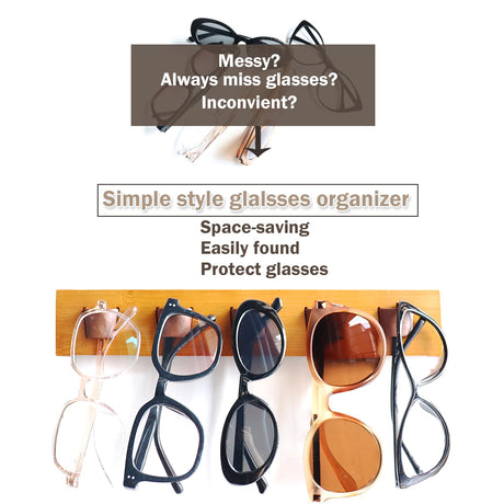 ACOCOFE Sunglass Organizer Glasses Holder,Wood Eyeglass Storage Holder,Sunglasses Rack Eyewear Display(Gray-white) ACOCOFE